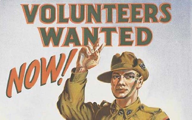 Get Involved1 Vintage World War I-era military recruitment poster