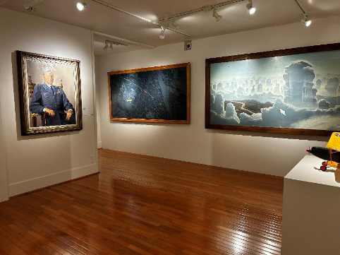 Military Museum Paintings Museum gallery displaying large-scale military paintings